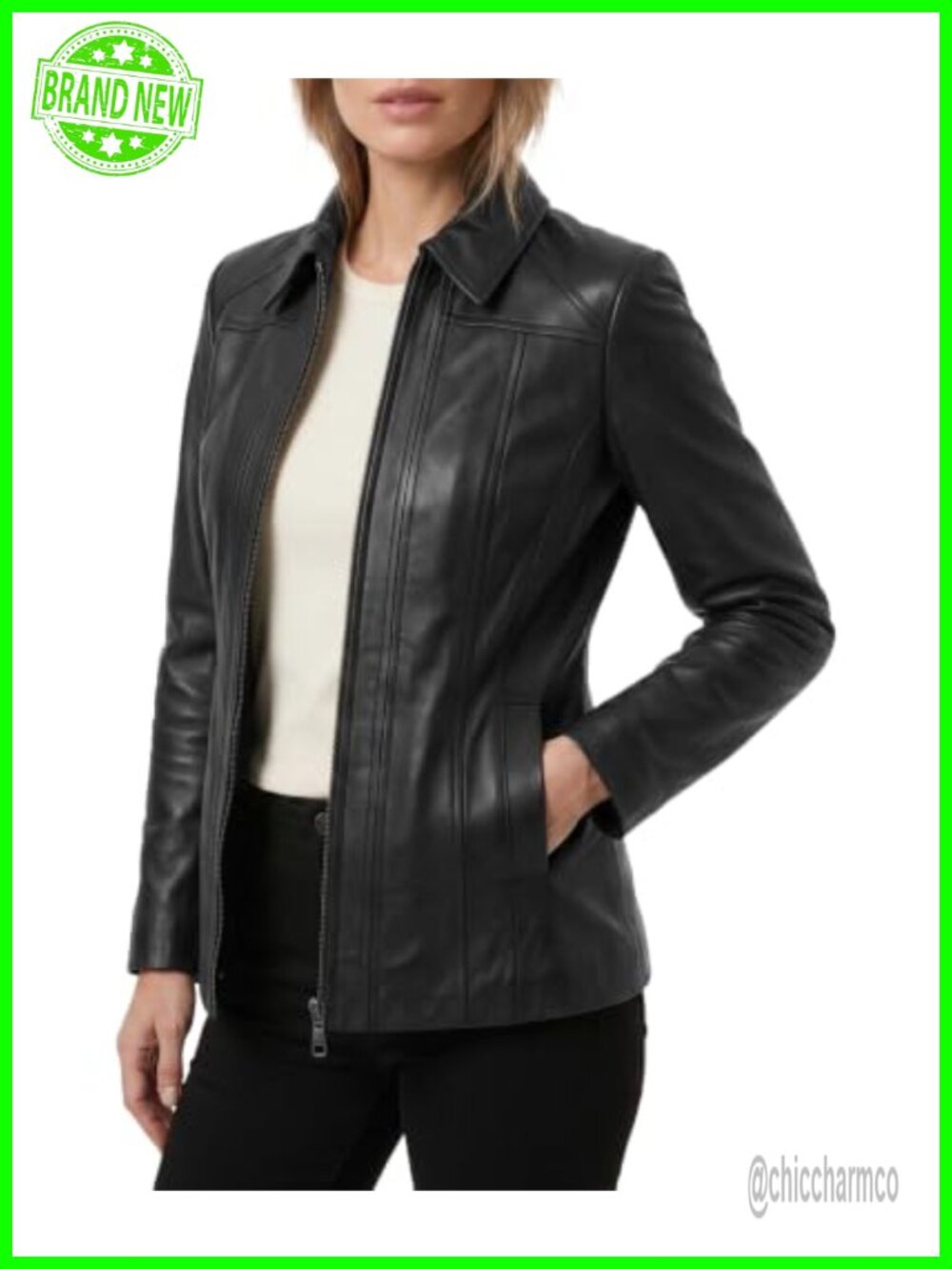 Real Lambskin Leather Jacket - Long Genuine Leather Car Coat